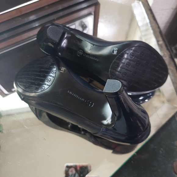 Giani Bernini Women's Sz 5.5M Navy Leather Heels Round Toe T-Strap Mary Jane - Picture 11 of 11